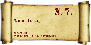 Marx Tomaj névjegykártya